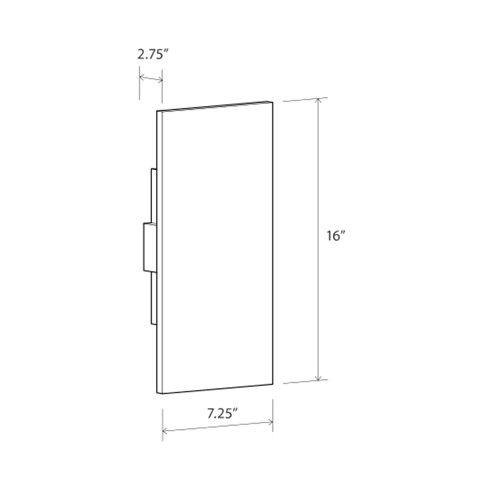 Tersus L LED Wall Light - line drawing.