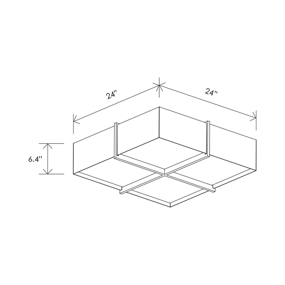 Veram LED Flush Mount Ceiling Light - line drawing.