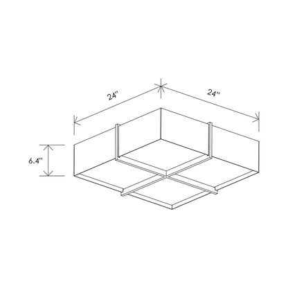 Veram LED Flush Mount Ceiling Light - line drawing.