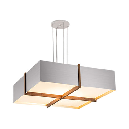Veram LED Pendant Light in Brushed Aluminum/Walnut (24-Inch/2700K).