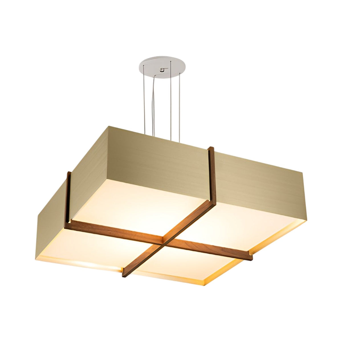 Veram LED Pendant Light in Brushed Brass/Walnut (24-Inch/2700K).