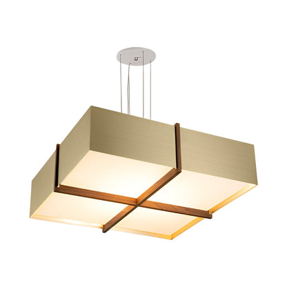 Veram LED Pendant Light in Brushed Brass/Walnut (24-Inch/2700K).