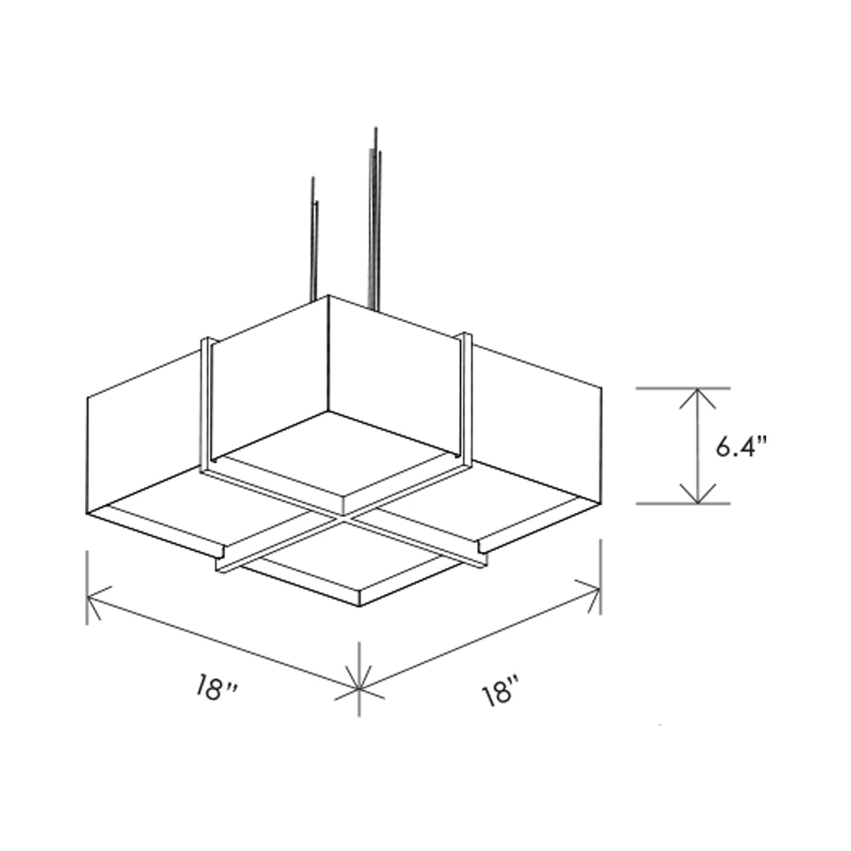 Veram LED Pendant Light - line drawing.