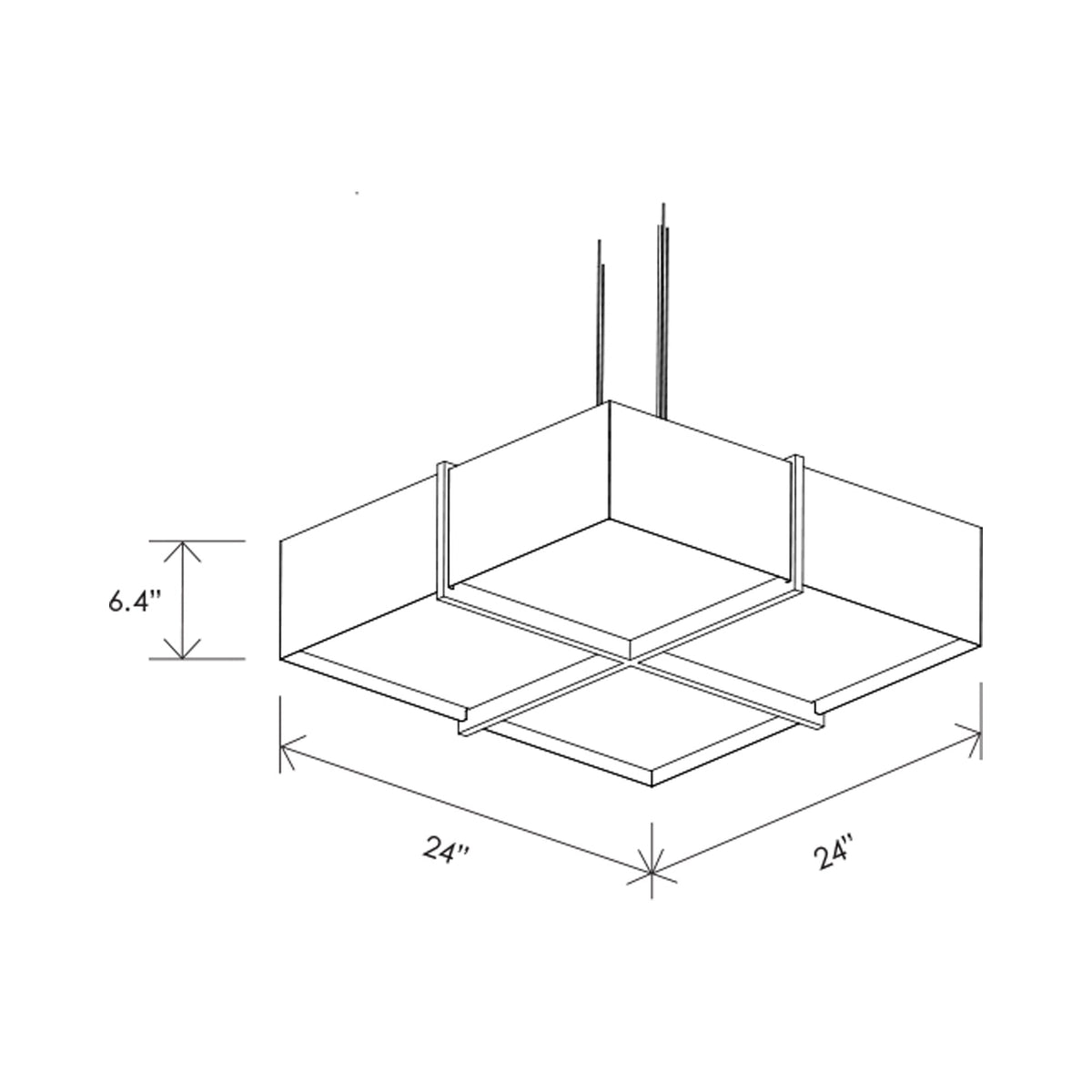 Veram LED Pendant Light - line drawing.