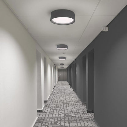 Dalton LED Flush Mount Ceiling Light in lobby.