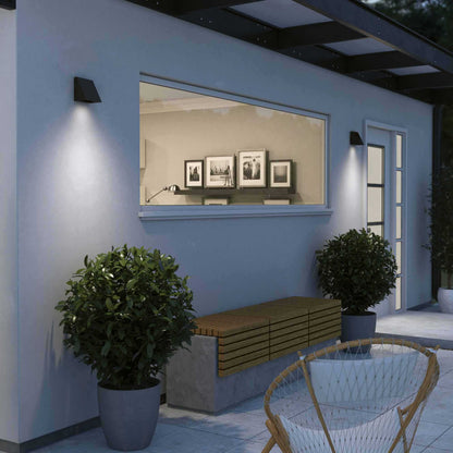 Pitch Single Outdoor LED Wall Light in Outside Area.