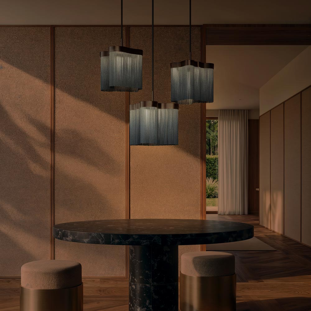 Arcipelago LED Pendant Light in living room.