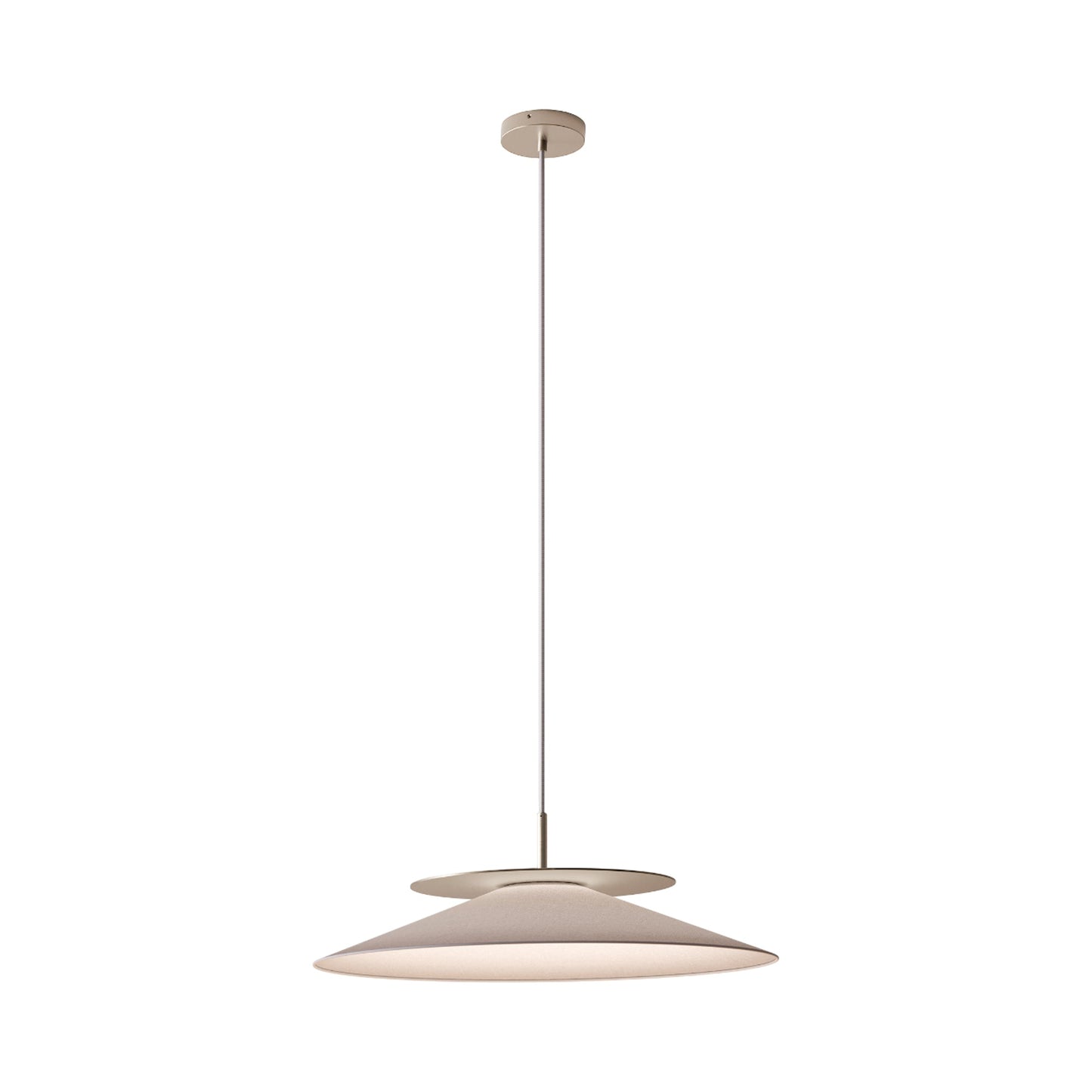 Asia LED Pendant Light in Satin Gold Nickel (Large).