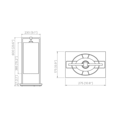Athena Table Lamp - line drawing.