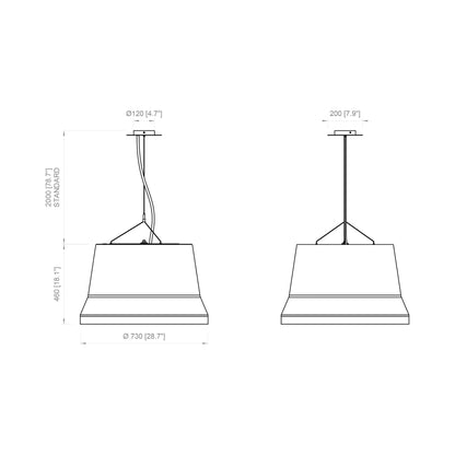 Audrey Pendant Light - line drawing.