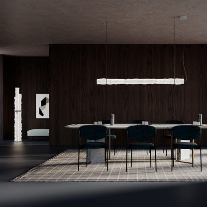 Baggy LED Trio Floor Lamp in dining room.