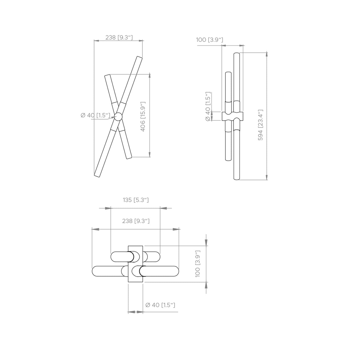 Bianca LED Wall Light - line drawing.