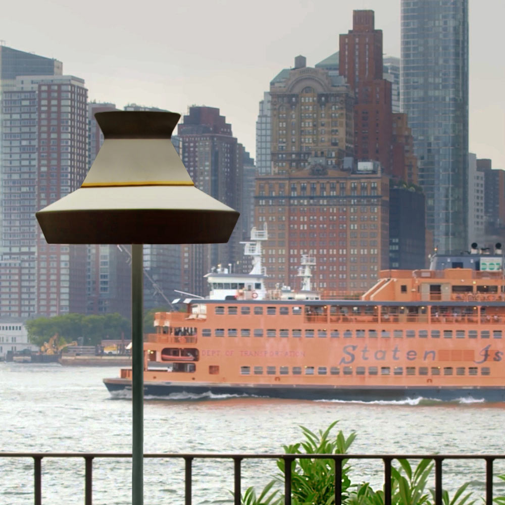 Calypso Guadaloupe Outdoor Floor Lamp in Outside Area.