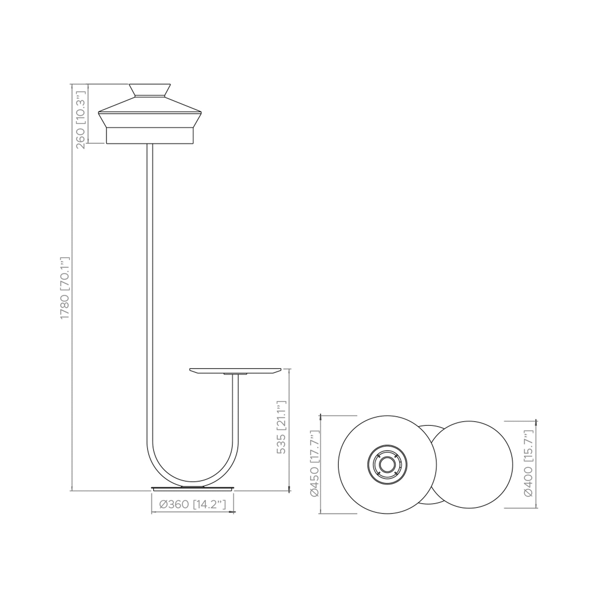 Calypso Martinique Floor Lamp - line drawing.