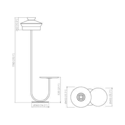 Calypso Martinique Floor Lamp - line drawing.