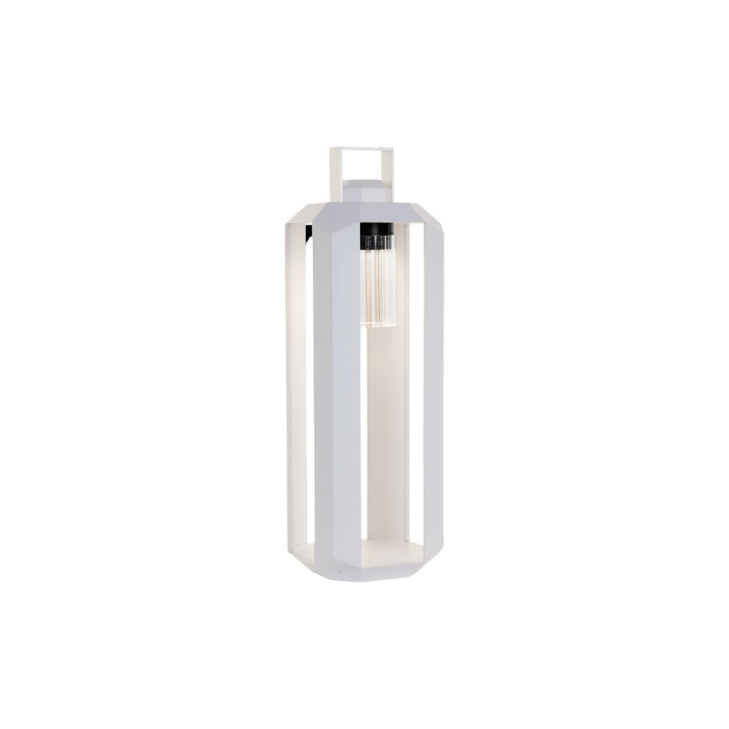 Cube Outdoor LED Rechargeable Floor Lamp in Matt White (Small).
