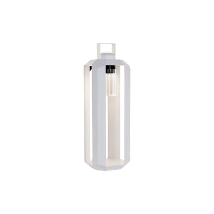 Cube Outdoor LED Rechargeable Floor Lamp in Matt White (Small).