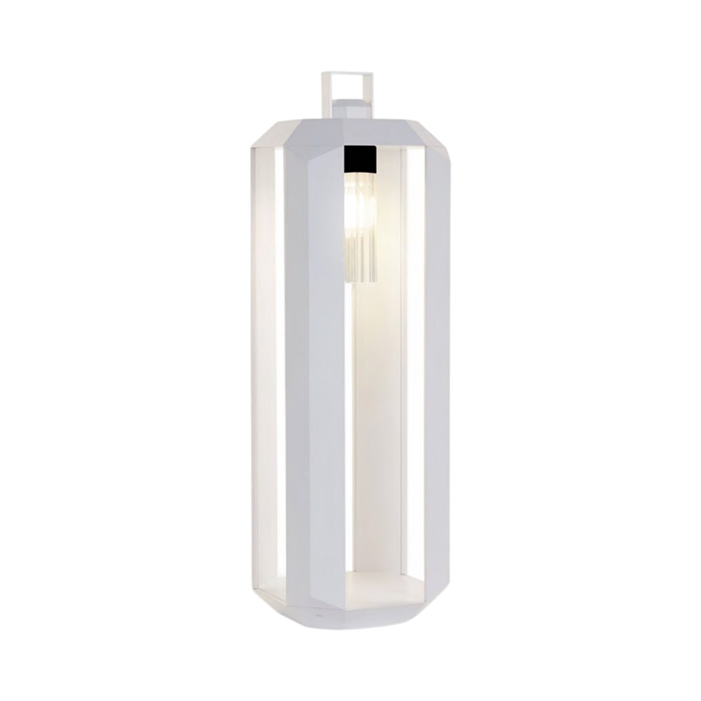 Cube Outdoor LED Rechargeable Floor Lamp in Matt White (Large).