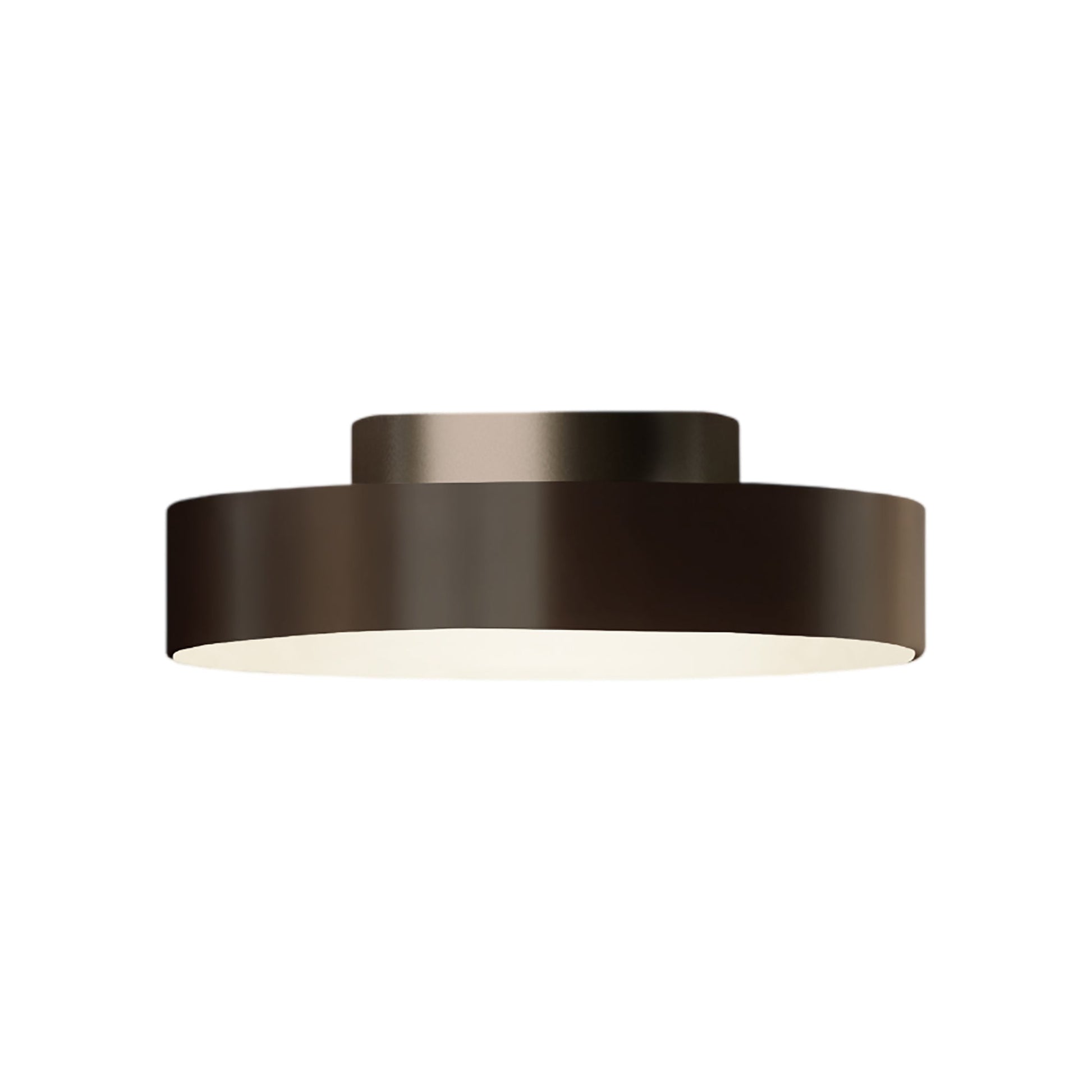 Discus LED Flush Mount Ceiling Light in Dark Brown/Brushed Bronze Nickel (Small).