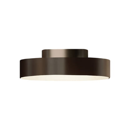 Discus LED Flush Mount Ceiling Light in Dark Brown/Brushed Bronze Nickel (Small).