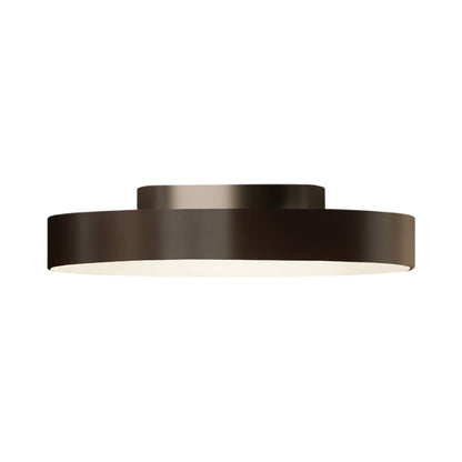 Discus LED Flush Mount Ceiling Light in Dark Brown/Brushed Bronze Nickel (Large).