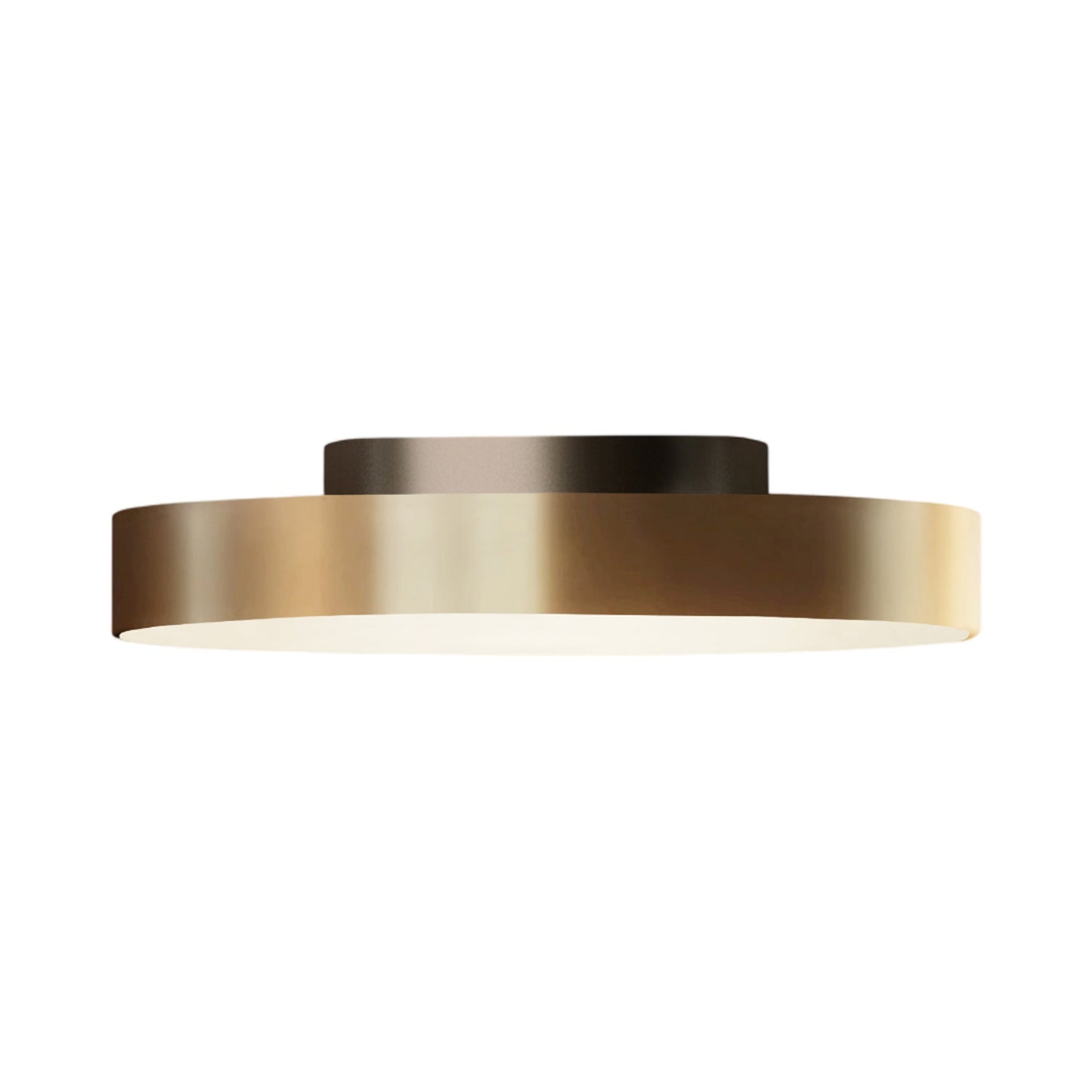 Discus LED Flush Mount Ceiling Light in Dark Brown/Gold (Large).