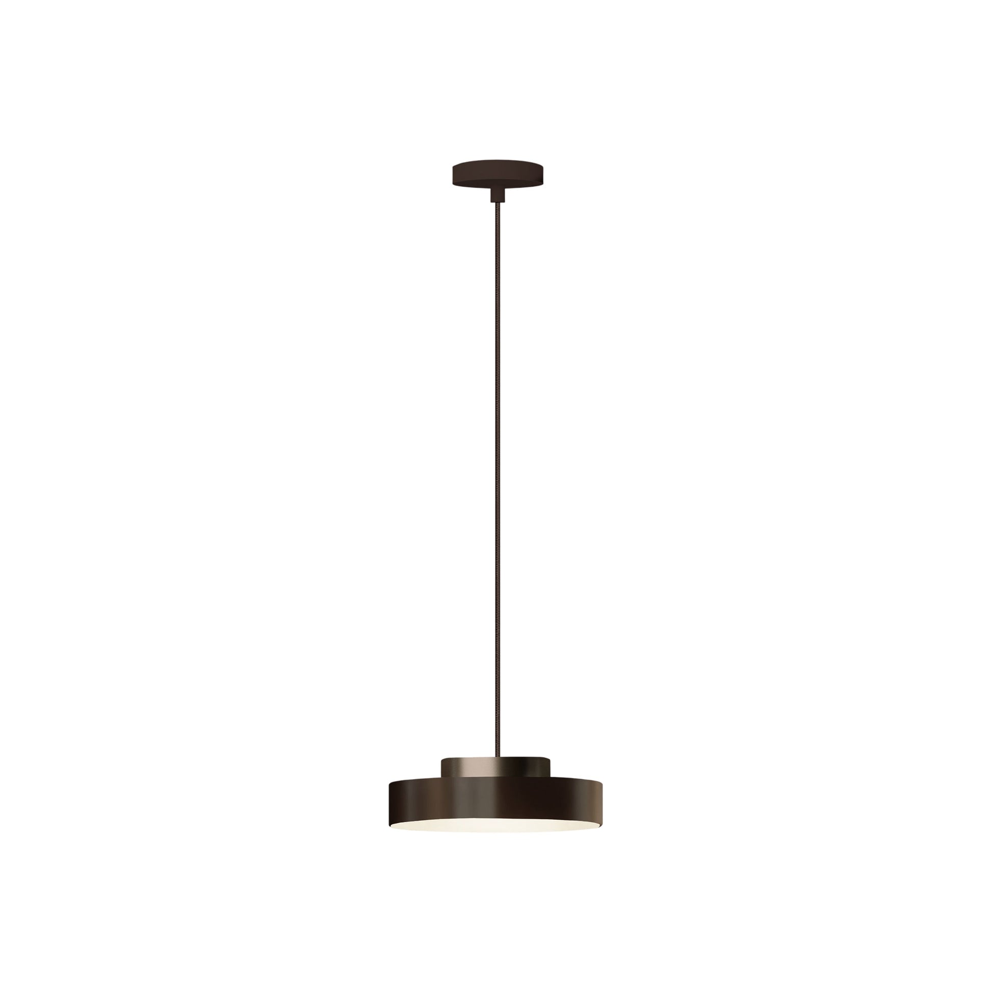 Discus LED Pendant Light in Dark Brown/Brushed Bronze Nickel (Small).