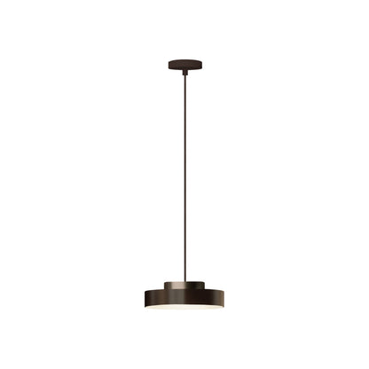 Discus LED Pendant Light in Dark Brown/Brushed Bronze Nickel (Small).