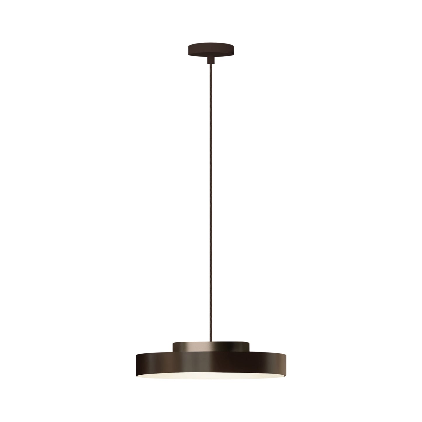Discus LED Pendant Light in Dark Brown/Brushed Bronze Nickel (Large).