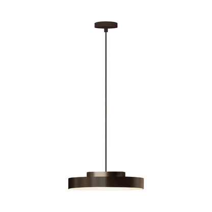 Discus LED Pendant Light in Dark Brown/Brushed Bronze Nickel (Large).
