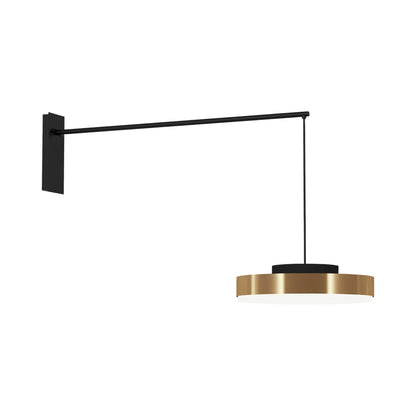 Discus LED Wall Light in Dark Brown/Gold (Large).