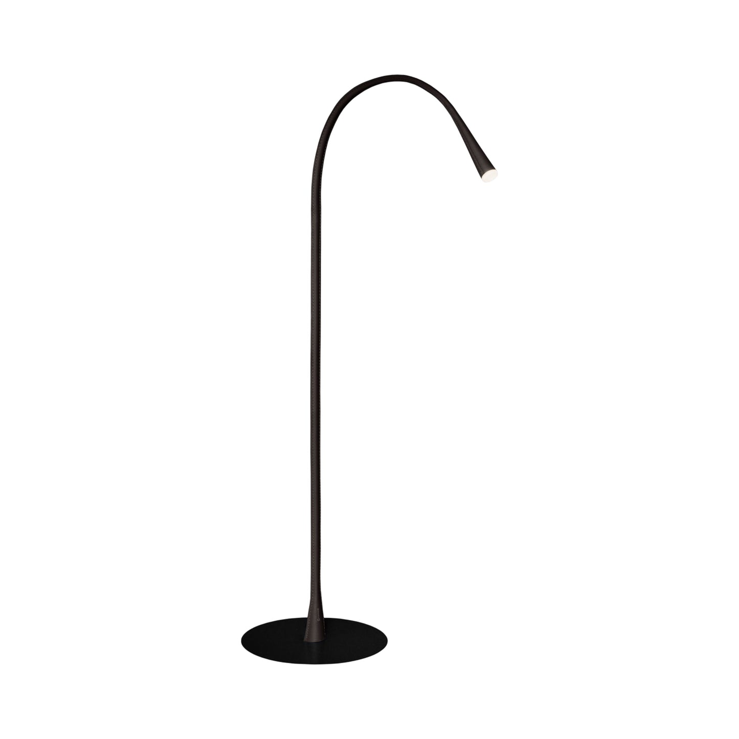 Flexiled LED Floor Lamp in Dark Brown Leather.