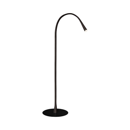 Flexiled LED Floor Lamp in Dark Brown Leather.