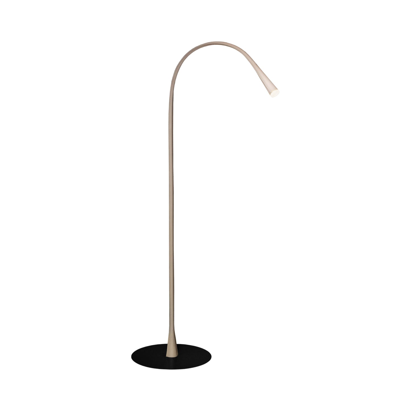 Flexiled LED Floor Lamp in Taupe Leather.