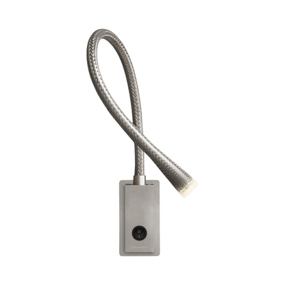 Flexiled LED Wall Light in Satin Nickel/Braided Steel Mesh (23.6-Inch/With Switch).