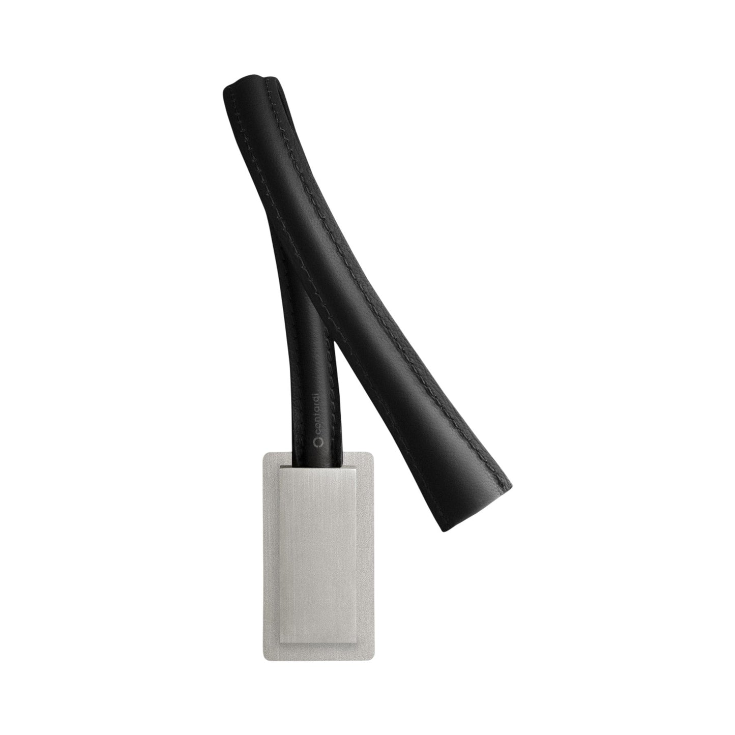 Flexiled LED Wall Light in Satin Nickel/Black Leather (23.6-Inch/Without Switch).