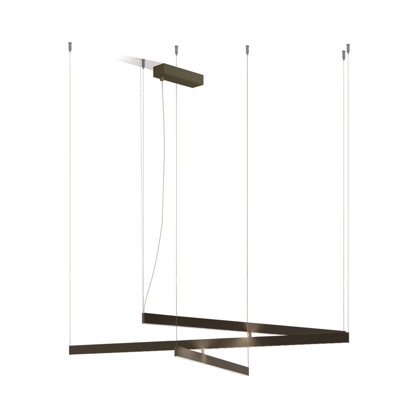 Fly LED Multi Pendant Light in Brushed Bronze Nickel.