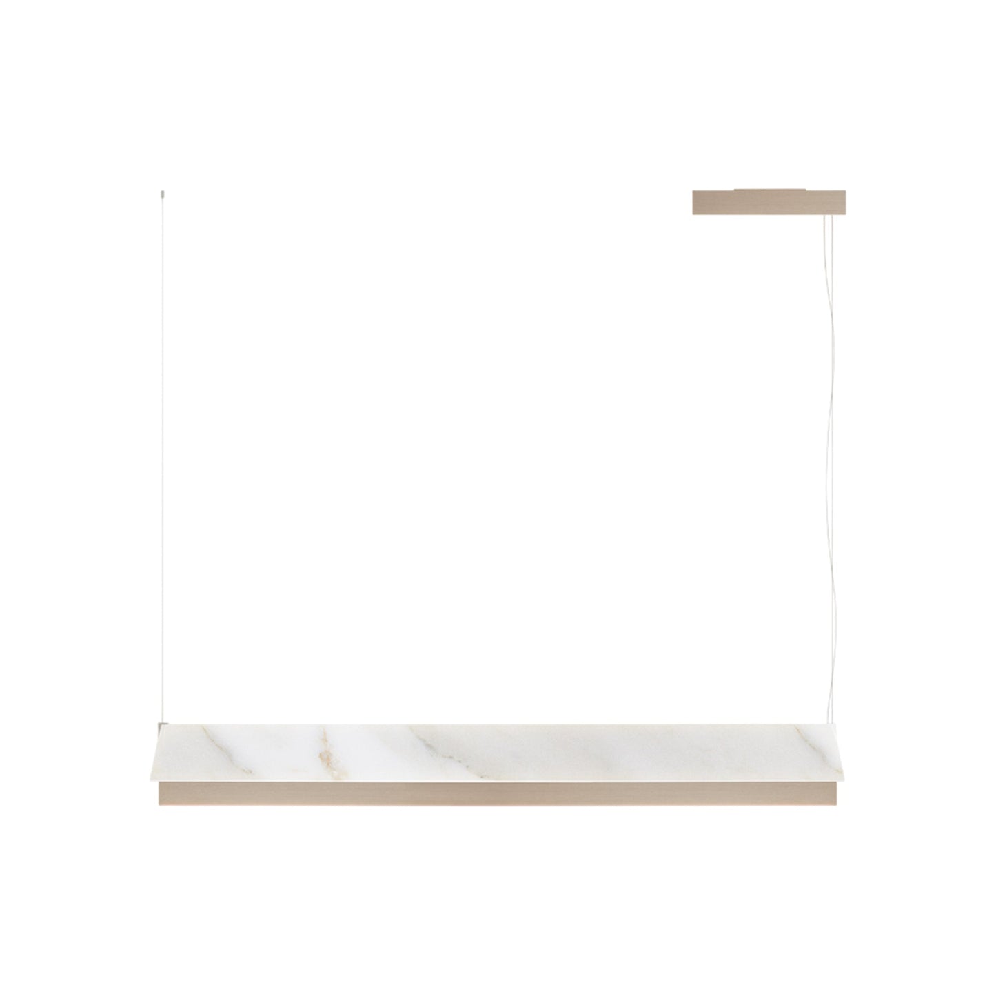 Fly LED Pendant Light in Satin Golden Nickel/White Calacatta (46.57-Inch).