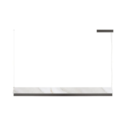 Fly LED Pendant Light in Anthracite/White Calacatta (66.25-Inch).
