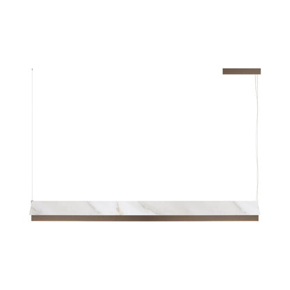 Fly LED Pendant Light in Brushed Bronze Nickel/White Calacatta (66.25-Inch).