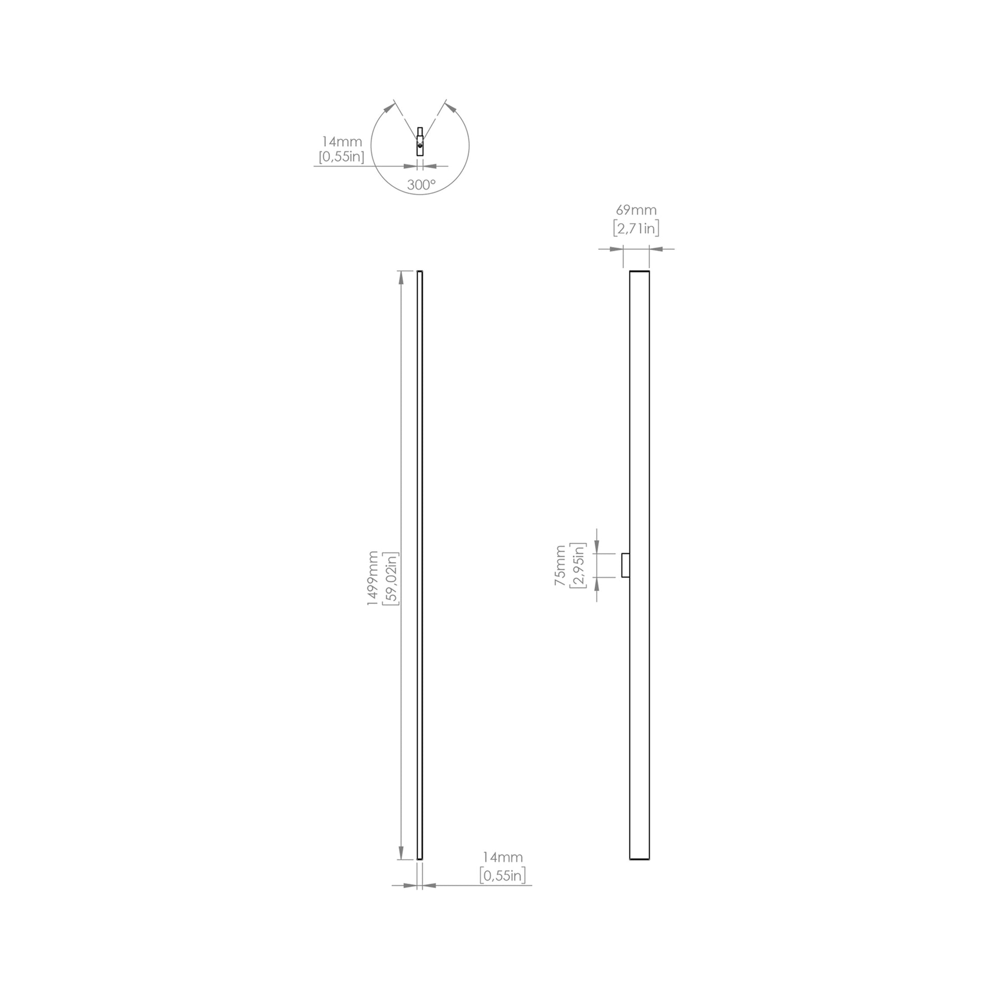 Fly LED Wall Light - line drawing.