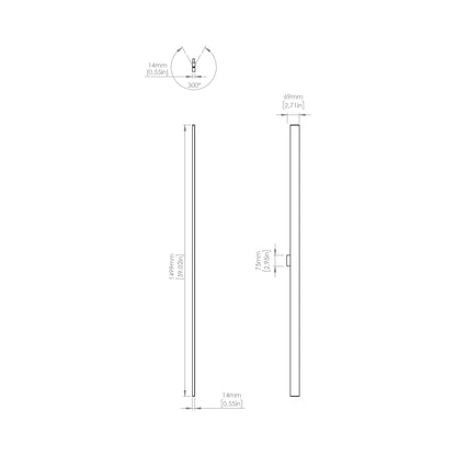 Fly LED Wall Light - line drawing.