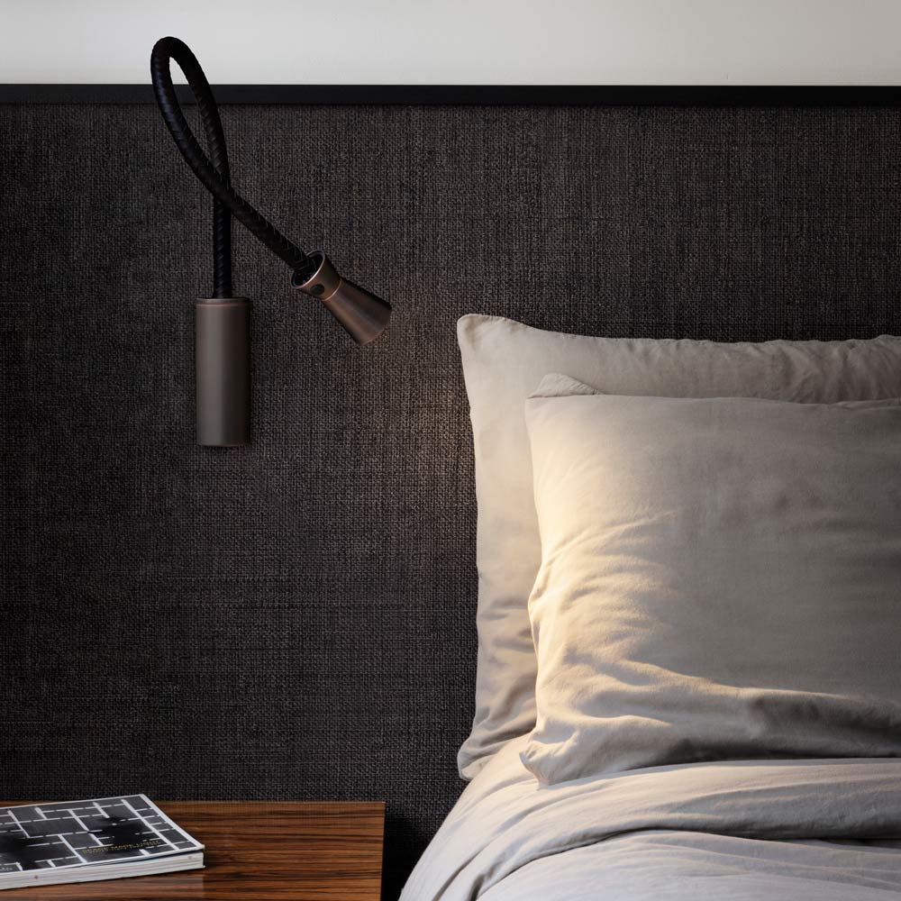 G+T LED Wall Light in bedroom.
