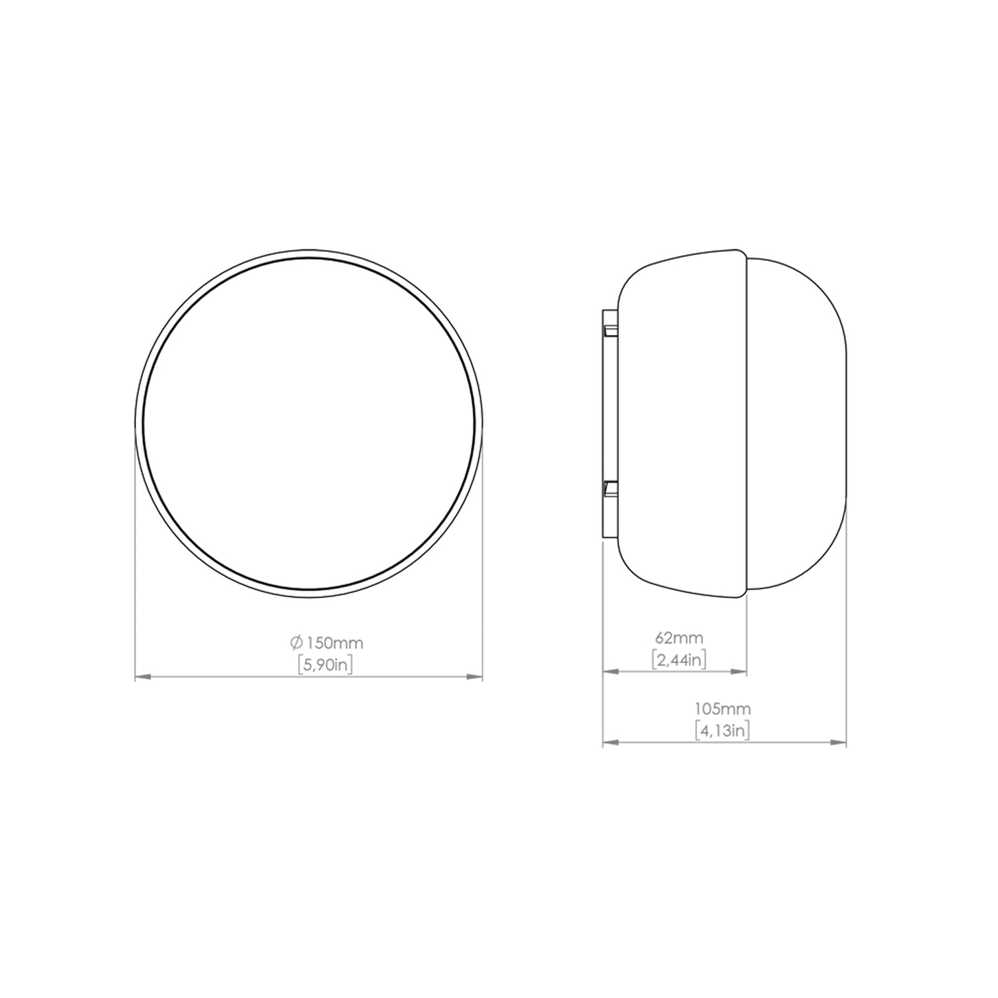 Kiki LED Connect Wall Light - line drawing.
