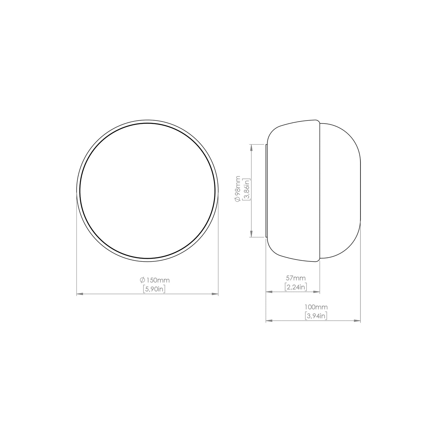 Kiki LED Wall Light - line drawing.