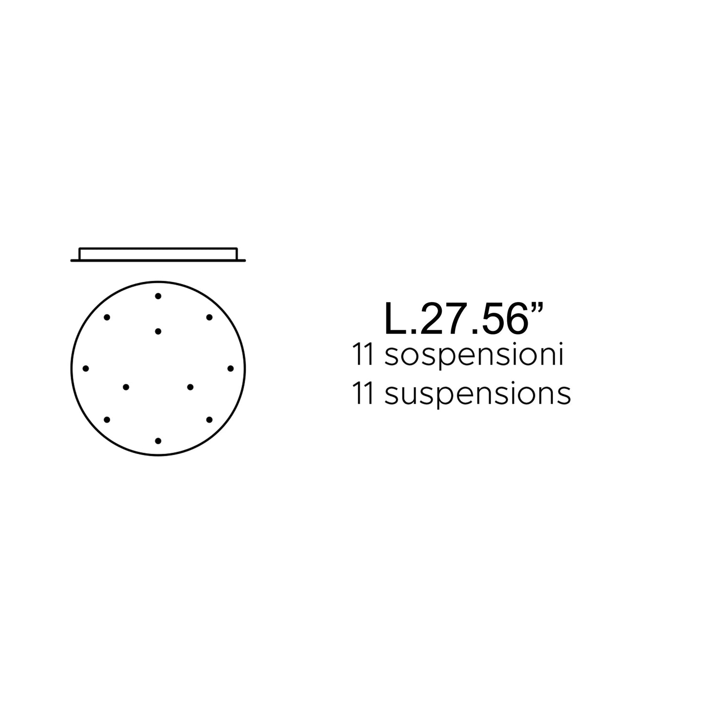 Kiki Round Cluster Accessory - line drawing.
