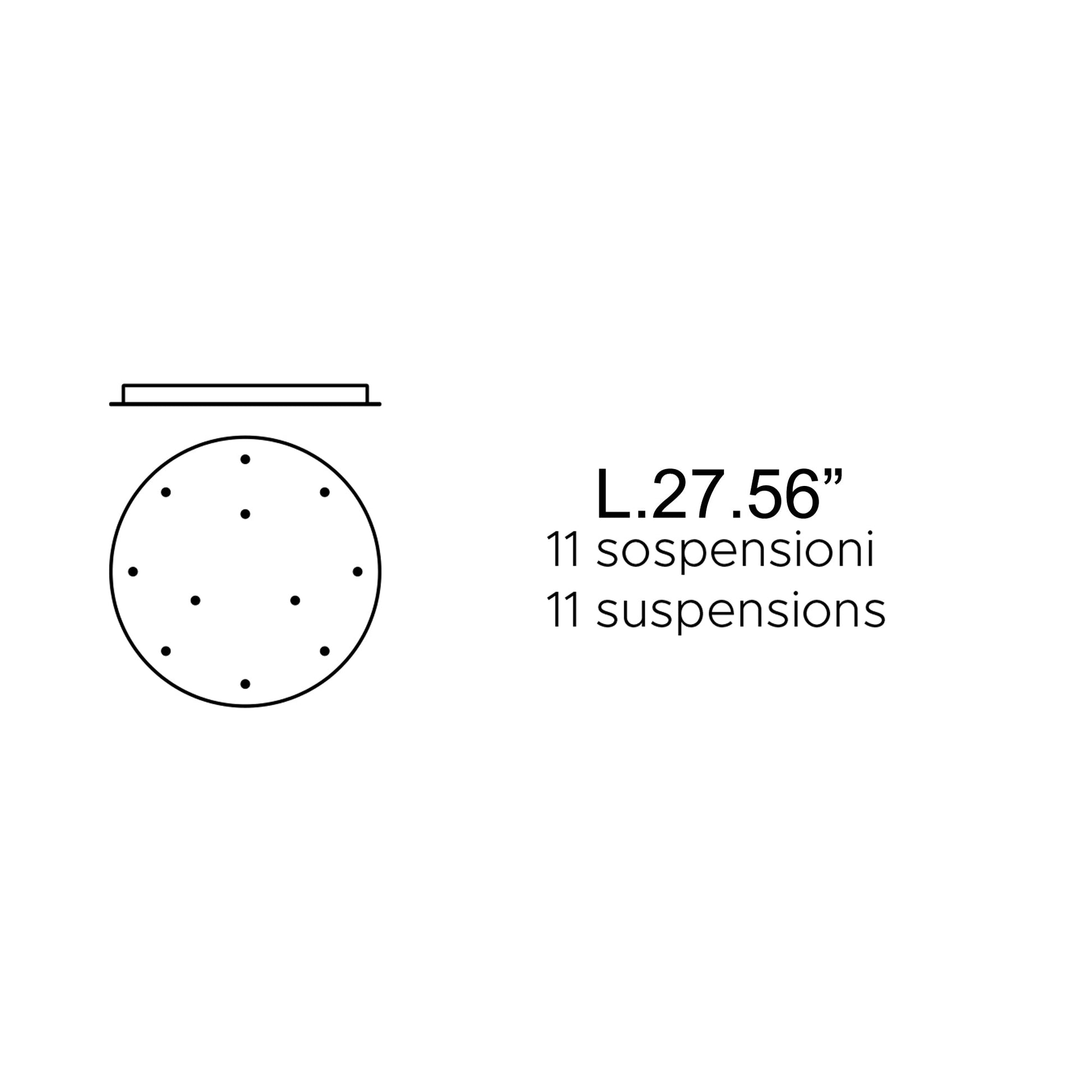 Kiki Round Cluster Accessory - line drawing.