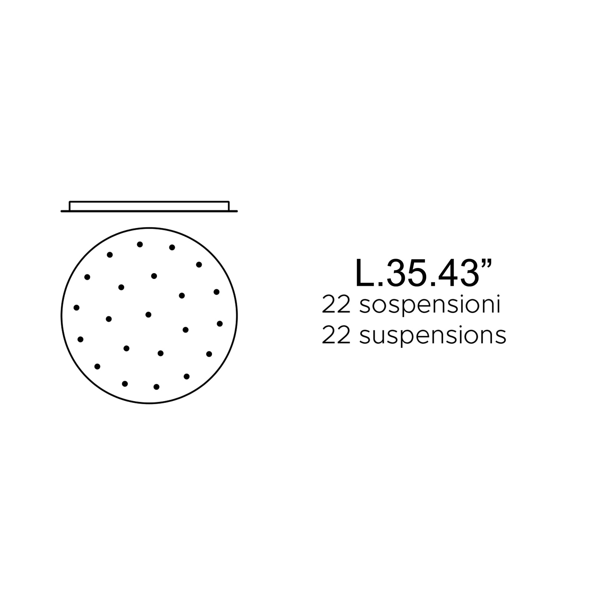Kiki Round Cluster Accessory - line drawing.