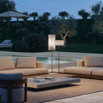 Lagoon Outdoor Floor Lamp in Outside Area.