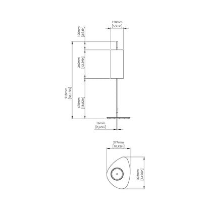 Lagoon Outdoor Floor Lamp - line drawing.